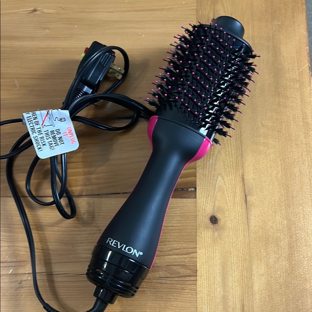 Revlon Pink and Black One-Step Hair Dryer Brush